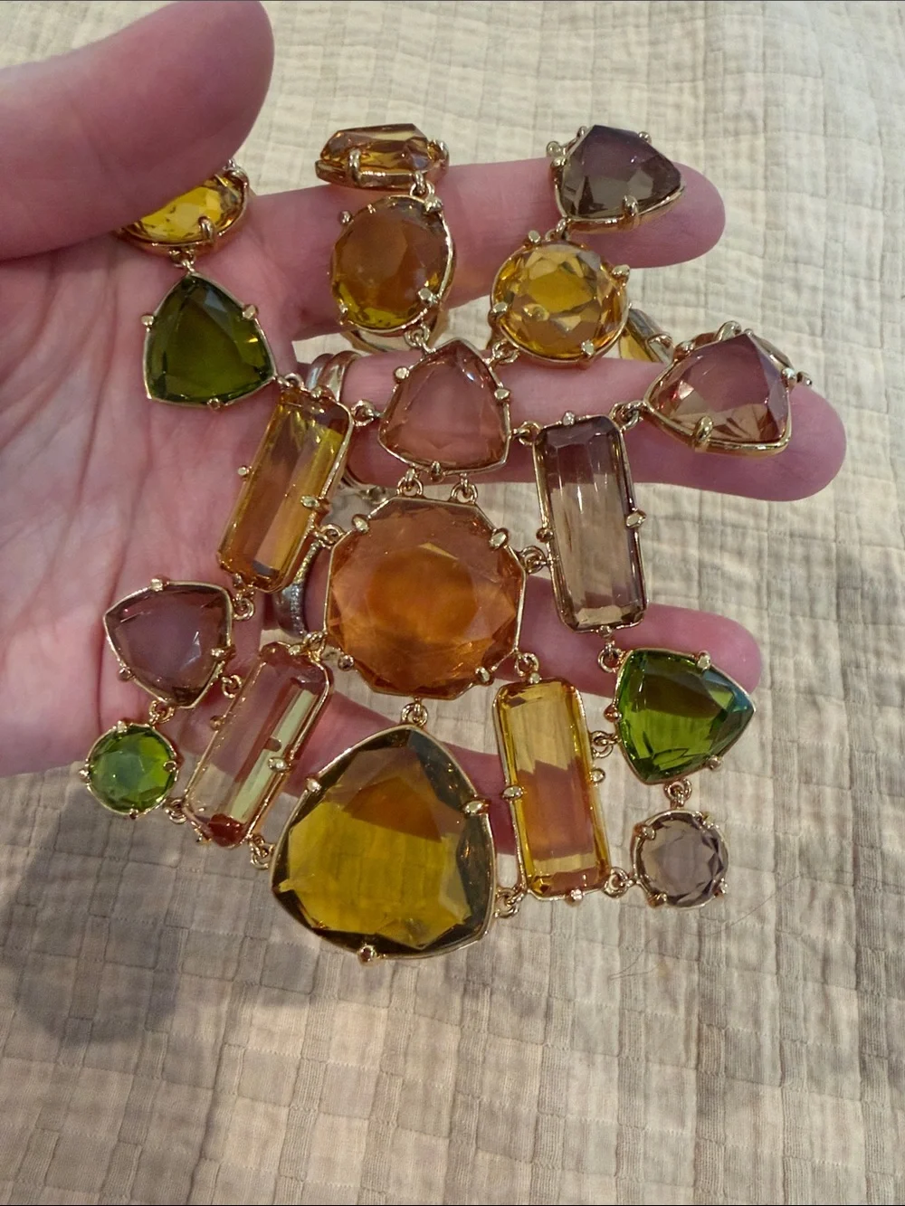kate spade Multicolor Crystal Statement Necklace in Yellow, Green